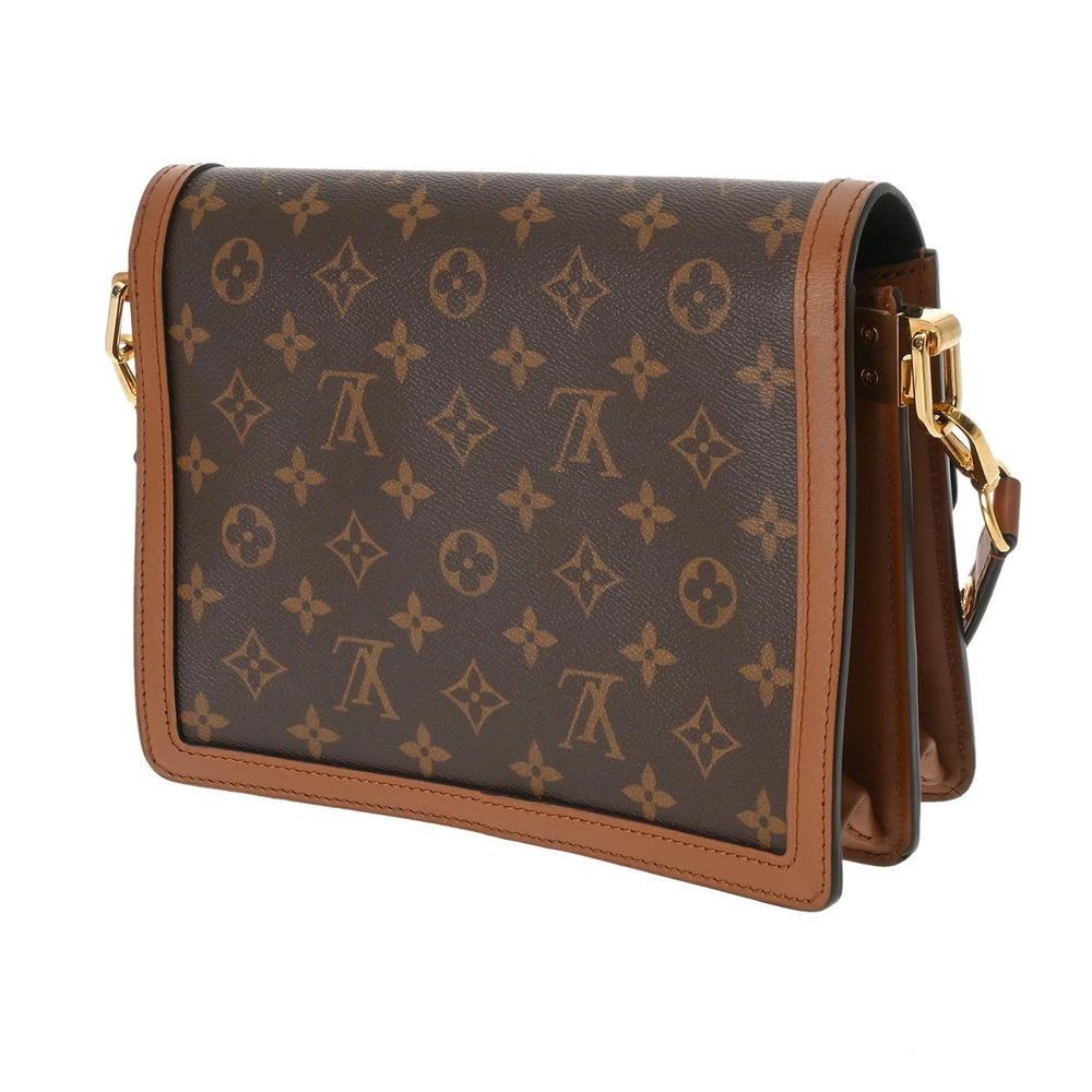 Louis Vuitton Camel Bag Brown Shoulder Canvas Dauphine Tan Monogram Reverse